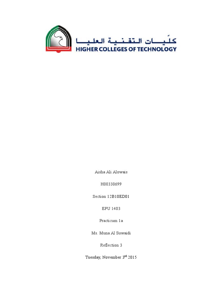Reflection 3 | PDF | Wellness