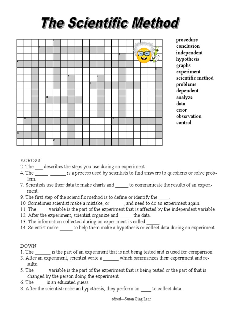 worksheet Simpsons Scientific Method Worksheet scientific method crossword 1 experiment methodology