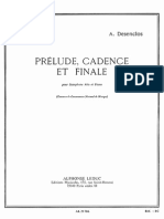 Prelude Cadence Et Finale Desenclos For Alto Saxophone and Piano