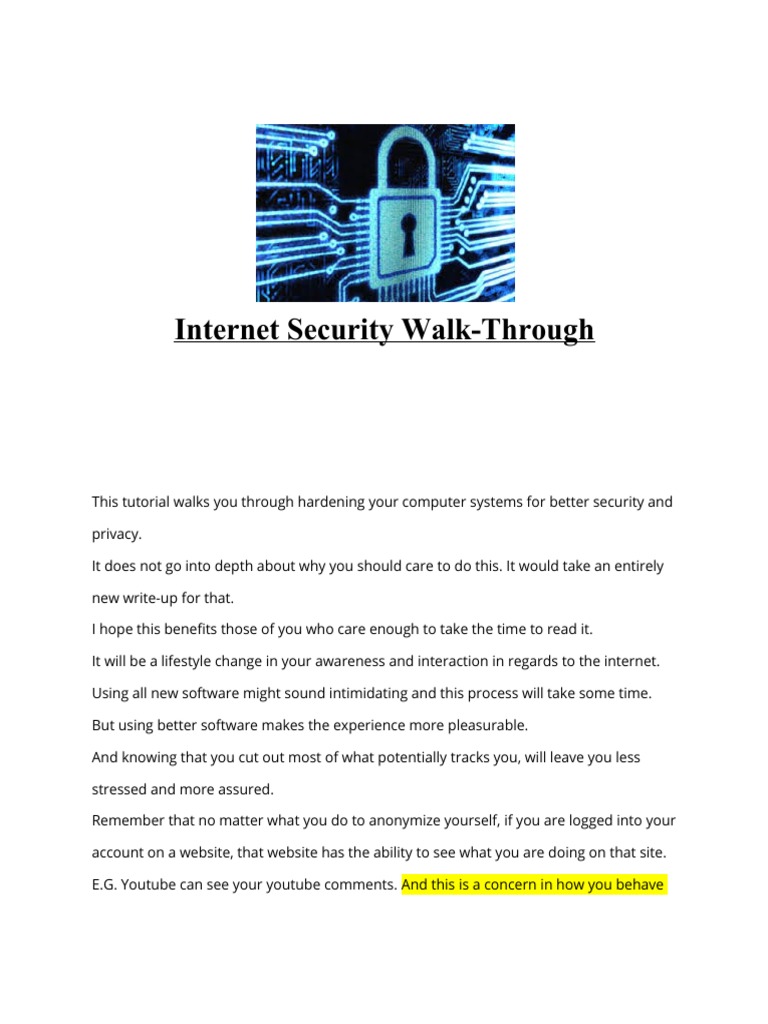Internet Security Walk-Through v1.6 | PDF | Tor (Anonymity Network ...