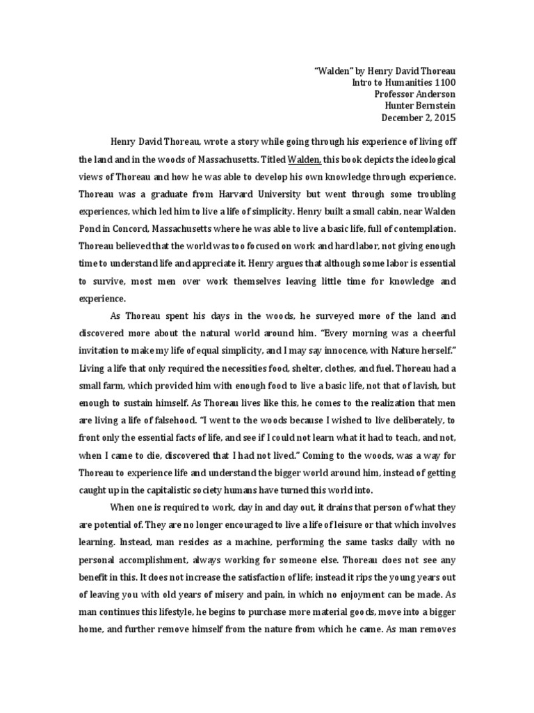 walden analysis essay