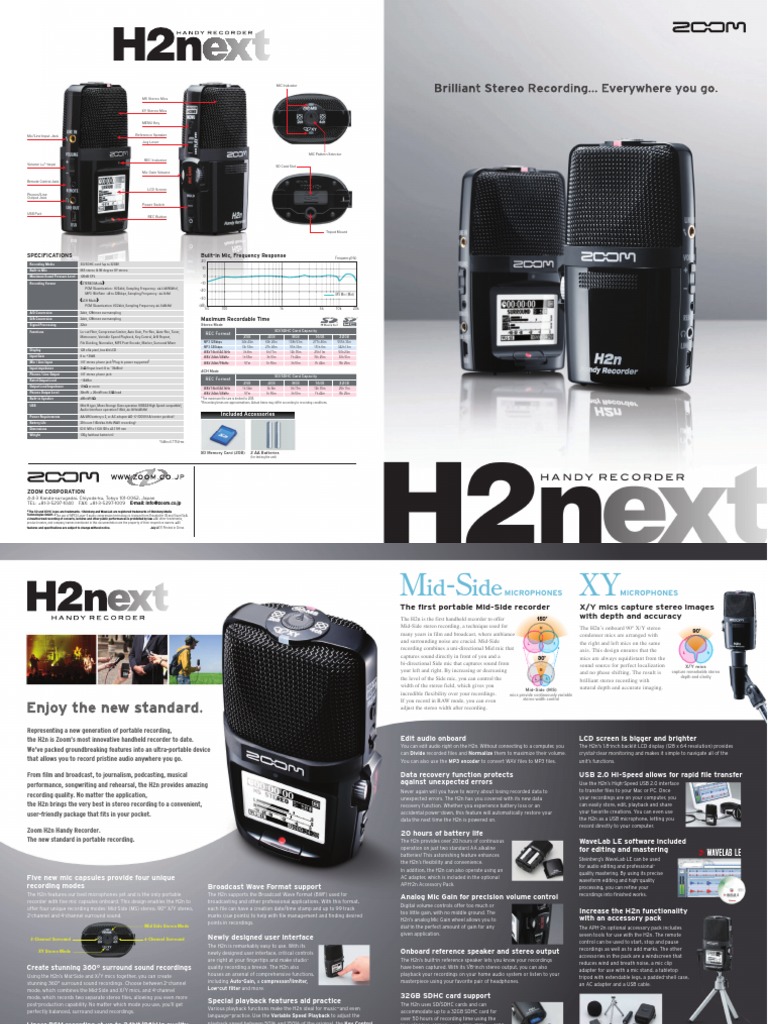 Zoom H2N Manual PDF Microphone Secure Digital