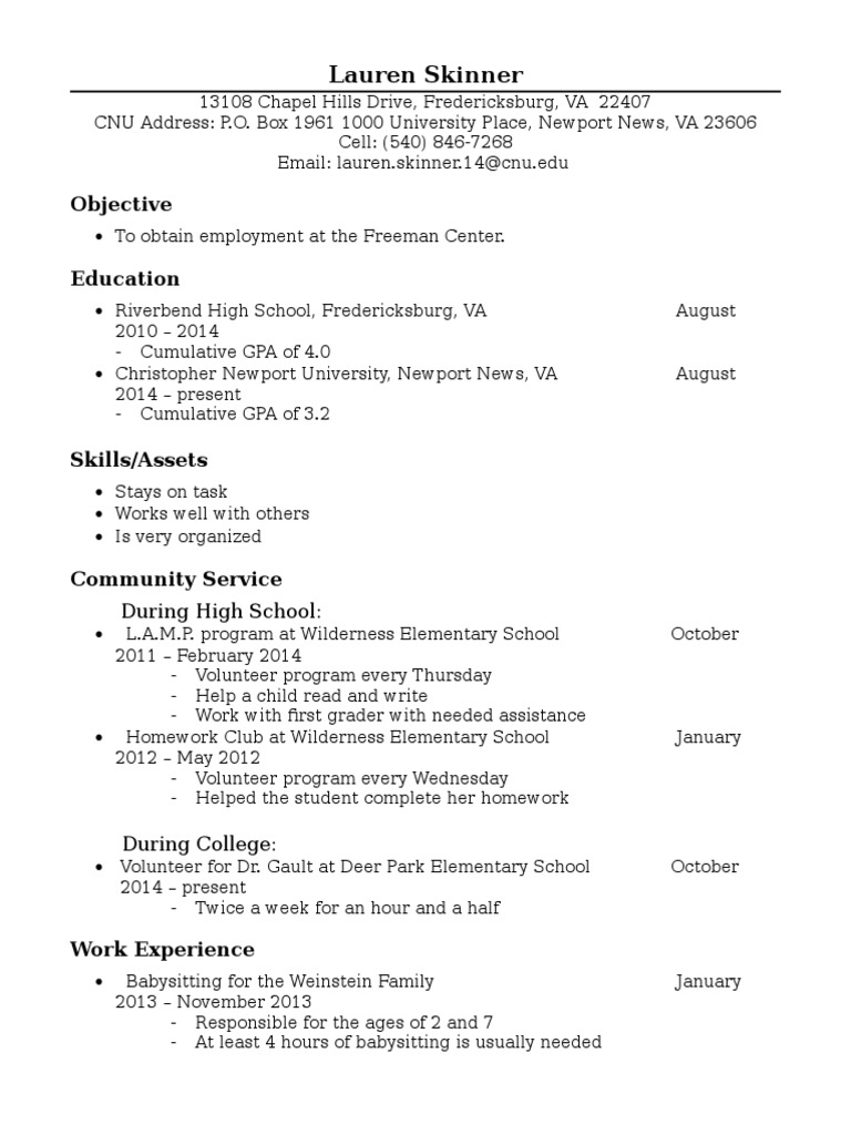 Lauren resume pdf
