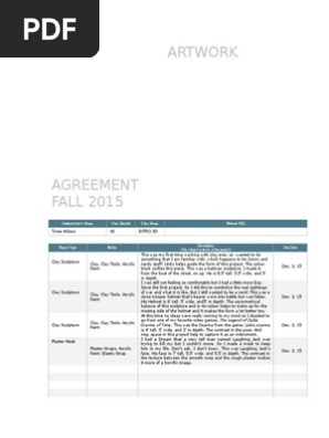 artist agreement fall 2015