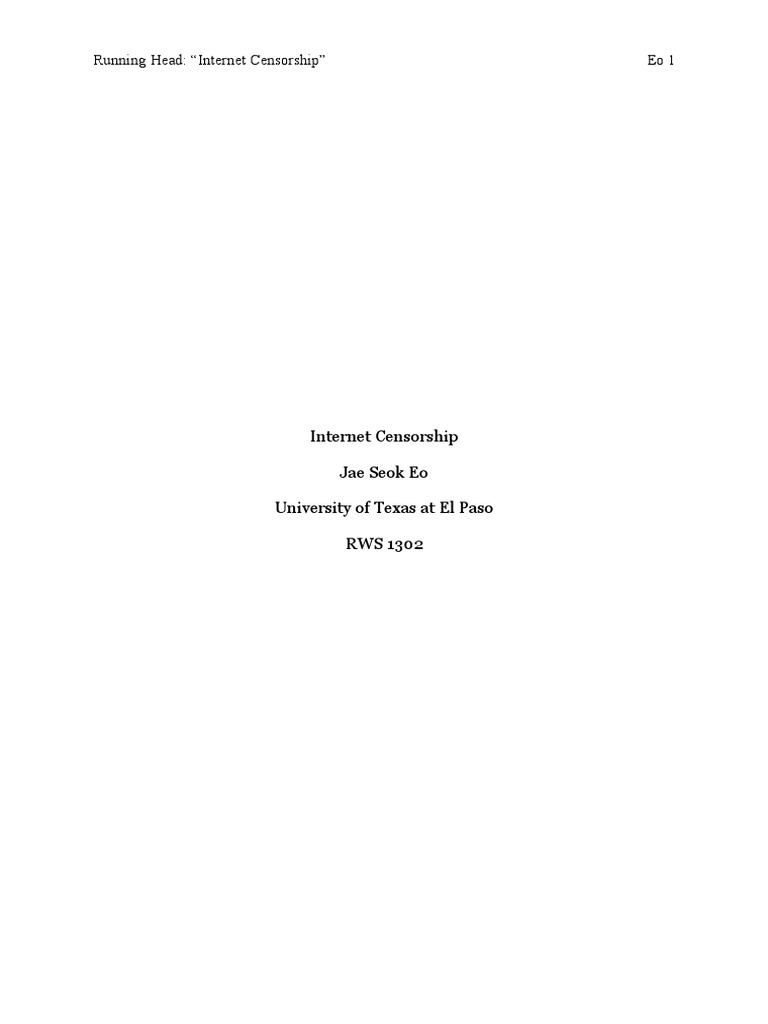Internet Censorship Lit Review | PDF | Censorship | Freedom Of Speech