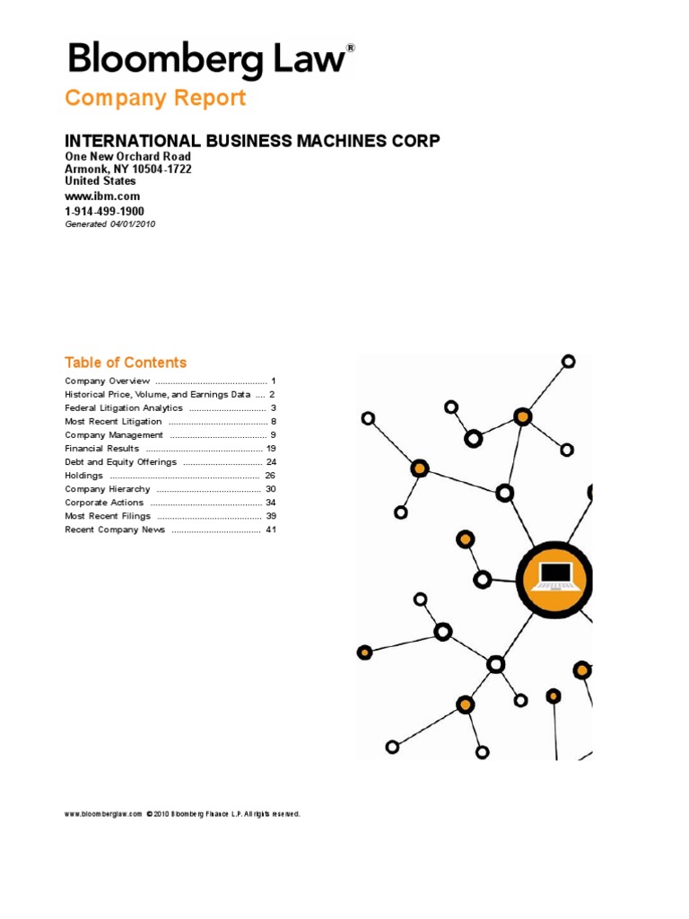 Bloomberg Rept On IBM 1apr2010 | PDF | Bloomberg L.P. | Ibm