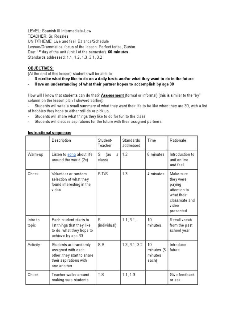 Lessonplanday 1 | PDF | Lesson Plan | Applied Psychology