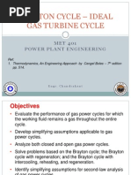 Chapter 8B - Gas Power Plant Brayton Cycle