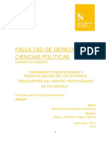 Tratamiento Penitenciario y Resocialización de Los Internos Reincidentes Del Centro Penitenciario de Cajamarca