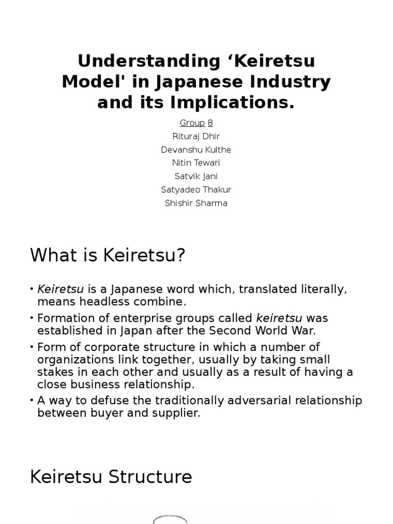 Keiretsu Model in Japanese Industry Explained | PDF | Politics