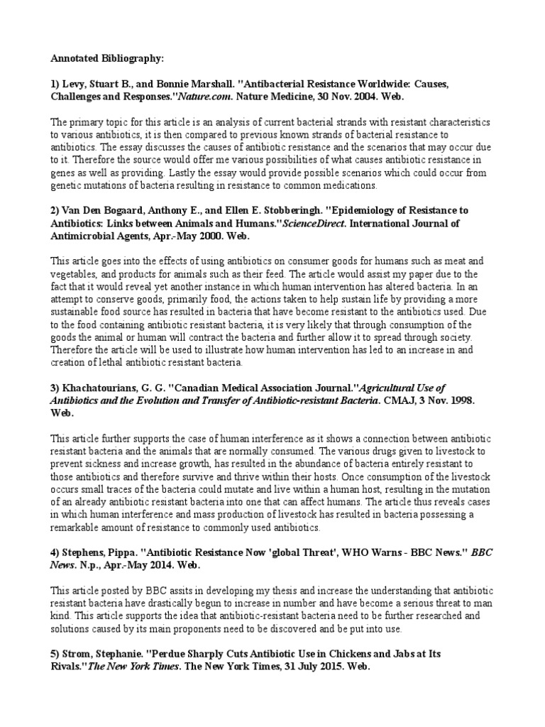 antibiotic resistance essay