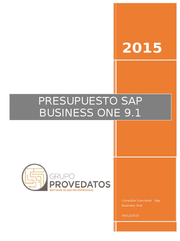 Gestión de Presupuestos en SAP B1 | PDF | Point and Click | Presupuesto