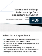 Current and Voltage Relationship For A Capacitor: Derivative