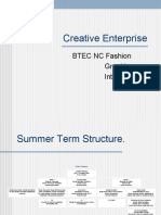 Creative Enterprise: BTEC NC Fashion Graphics Interiors