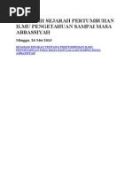 Download Makalah Sejarah Pertumbuhan Ilmu Pengetahuan Sampai Masa Abbassiyah by Indah Damayanti SN292847868 doc pdf