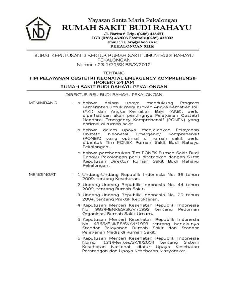 Contoh Surat Keputusan Akreditasi Rumah Sakit IMAGRACECHILD