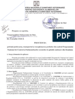 Procedura Recoltare, Transport Si Receptionare Probe PNC Salmonella La Gainile Ouatoare