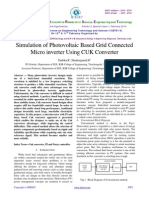 Simulation of Photovoltaic Based Grid Connected Micro Inverter Using CUK Converter