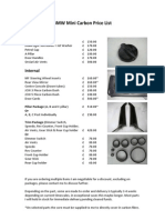 BMW Mini Carbon Price List: External