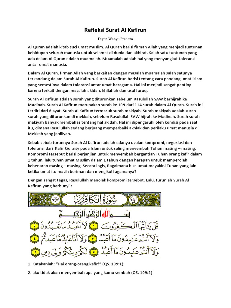 Download 77+ Contoh Surat Al Kafirun Berisi Rekomendasi Untuk Terbaik Gratis