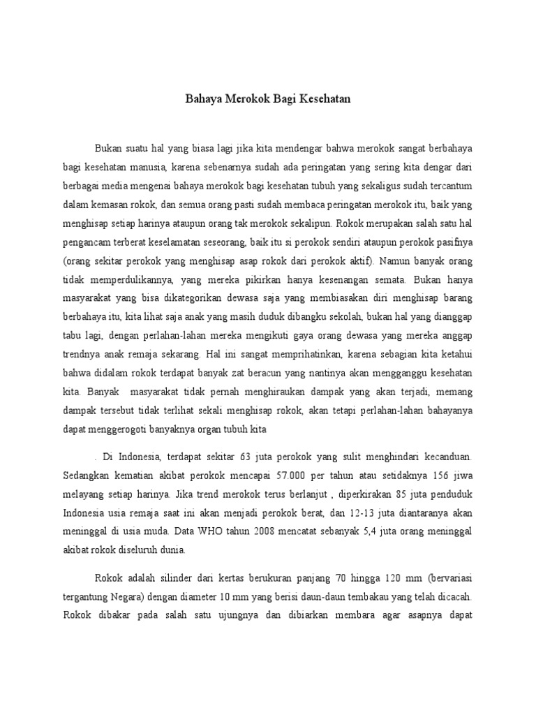 Contoh Paragraf Argumentasi Tentang Rokok Belajar