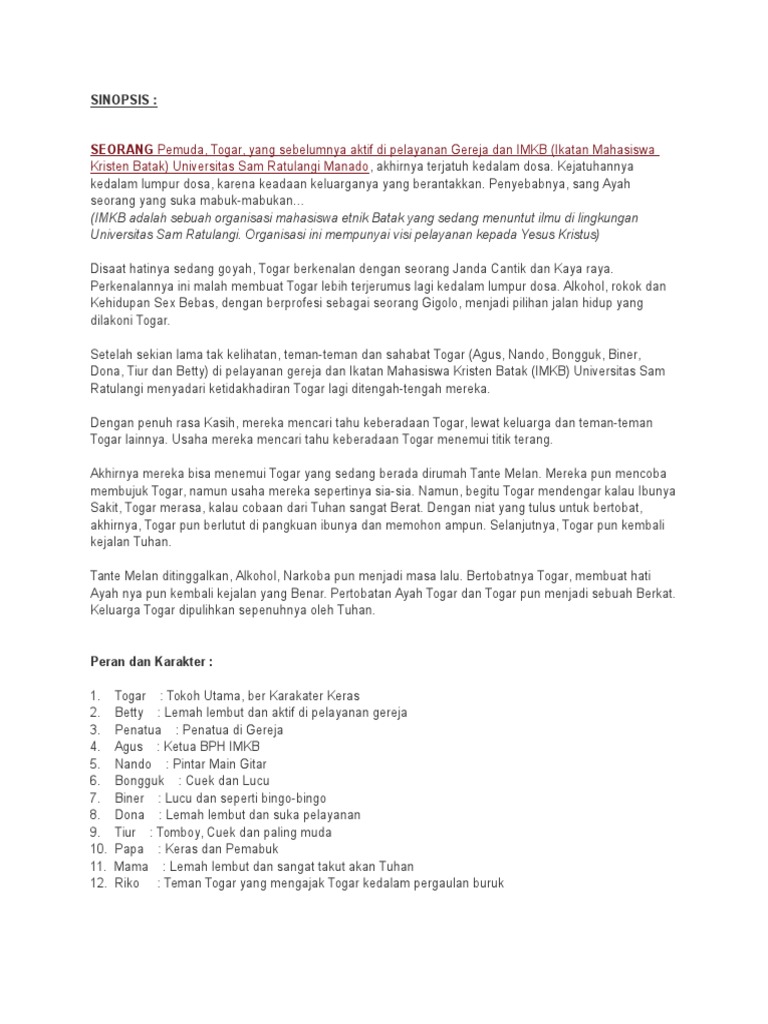 DRAMA NATAL SINGKAT TENTANG PERTOBATAN