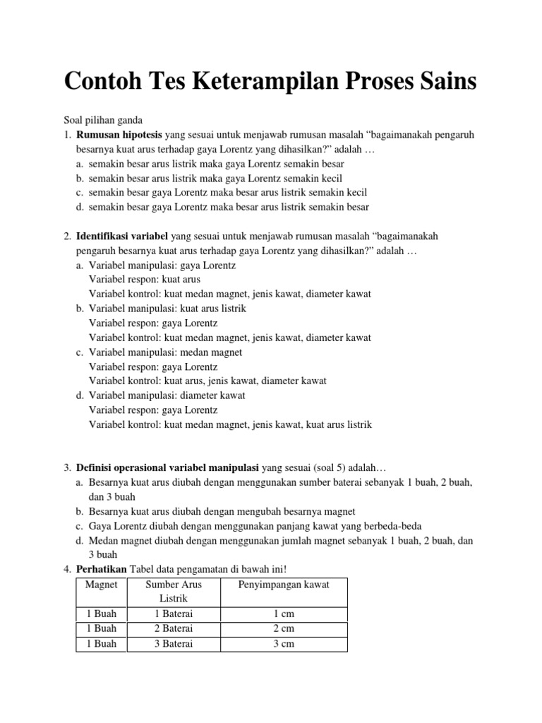 Contoh Soal Kps Biologi