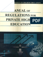 CHED Memo Circ. No. 40 s.2008 Manual of Regulations for Private Higher Education