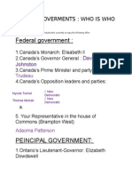 Canada Goverments
