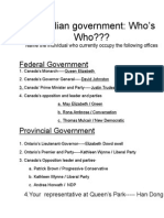 Canadian Government: Who's Who???