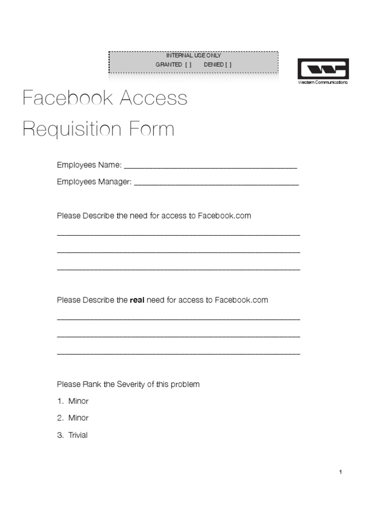Facebook Access Request Form | PDF | Facebook | Communication