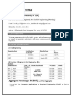 CV for Civil Engineer with 6 Years Experience