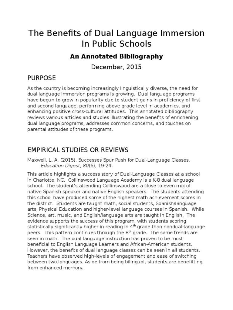 Benefits of Dual Language Immersion | PDF | Multilingualism | Epistemology