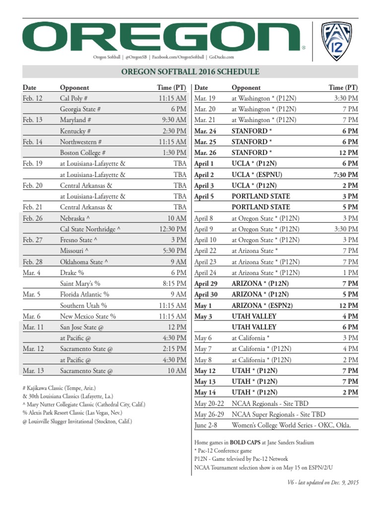 Oregon State Softball Schedule 2027