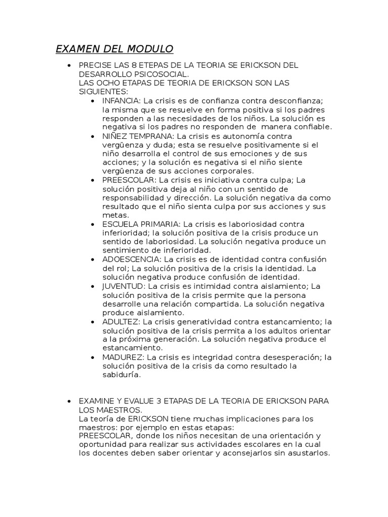 Examen Del Modulo 7 | PDF | Adultos | Cognición