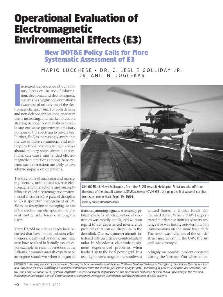 Operational Evaluation of Environmental Effects (E3