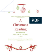 holiday party invitation with red and green ornaments