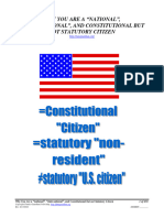 Why You Are A "National", "State National", and Constitutional But Not Statutory Citizen, Form #05.006