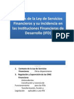 Ley de Servicios Financieros y Su Incidencia en Las IFD
