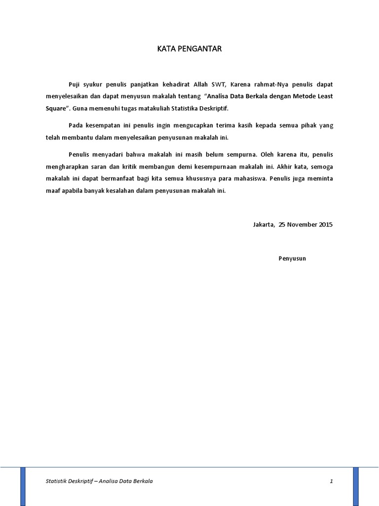 Analisa Data Berkala Dengan Metode Least Square