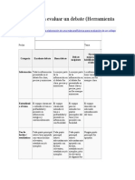 Rúbrica para Evaluar Un Debate