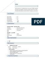 XXXX Curriculum Vitae: Personal Profile