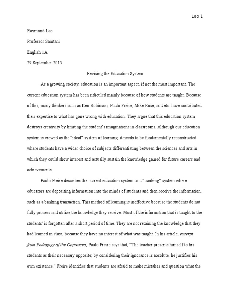 good education essay