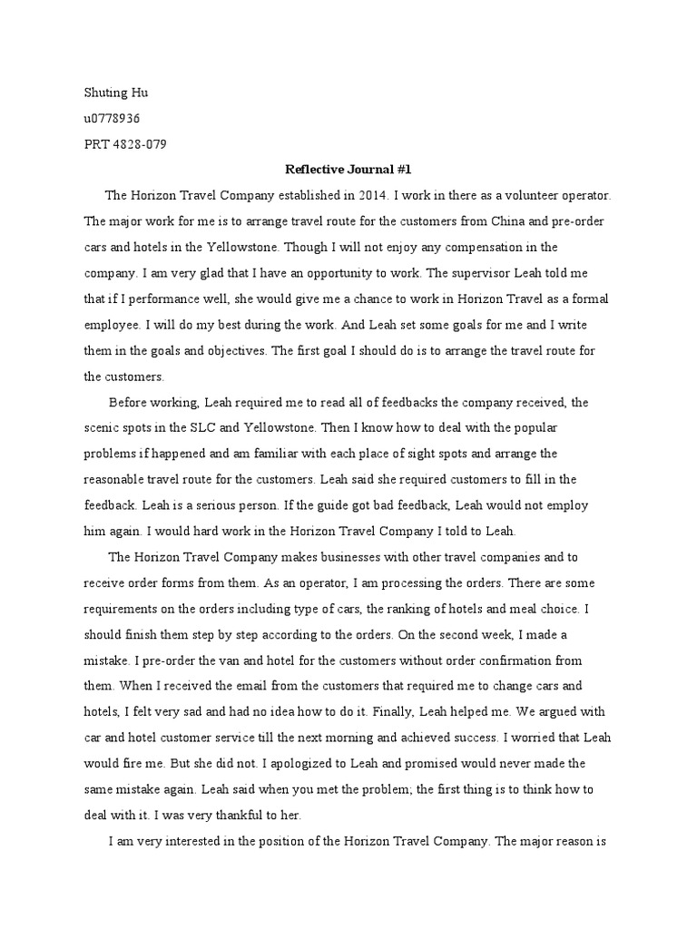 Weekly Internship Reflection Journal | PDF | Internship | Job Hunting