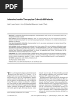 Intensive Insulin Therapy for Critically Ill Patients
