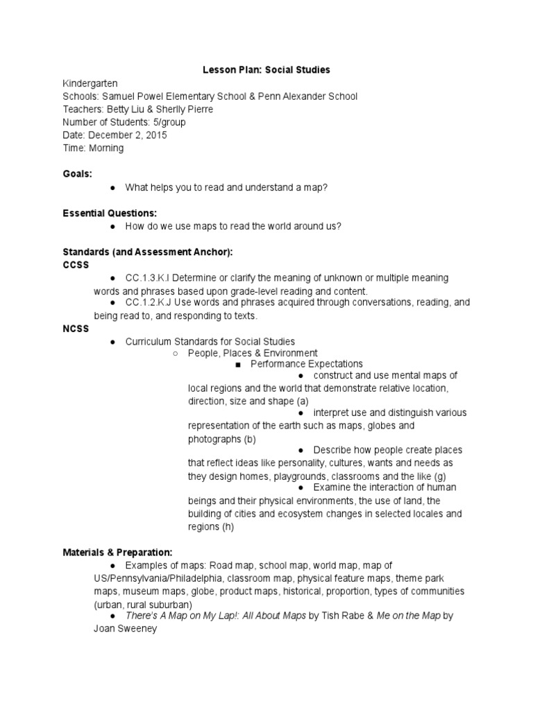 Lesson Plan - Social Studies 2 0 | PDF | Lesson Plan | Map