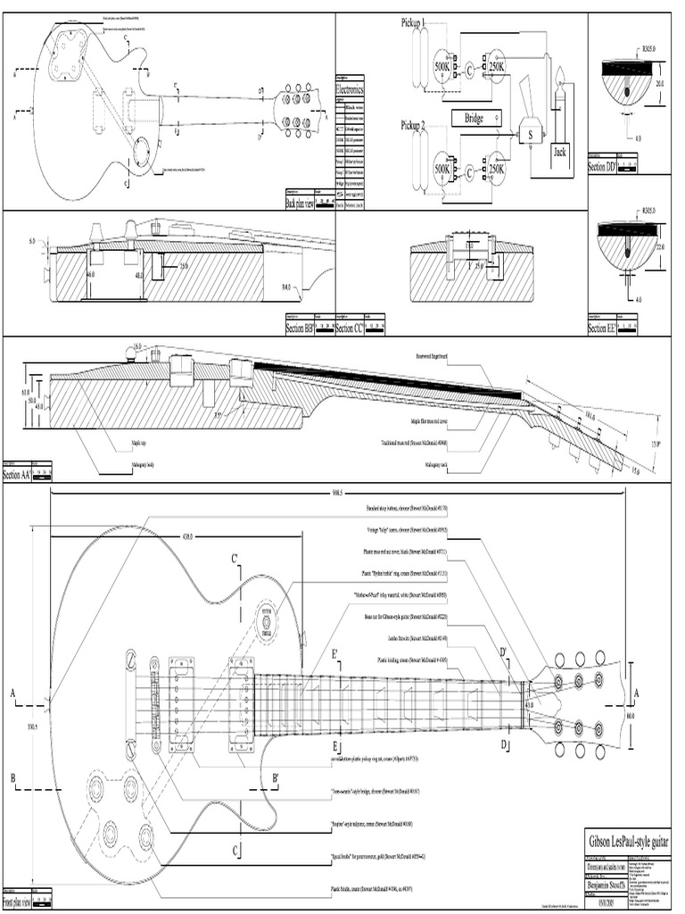 Guitar Building Plans Les Paul Guitars Guitar Family Instruments