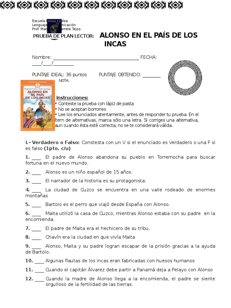 Prueba de Alonso en El Pais D Elos Incas | PDF