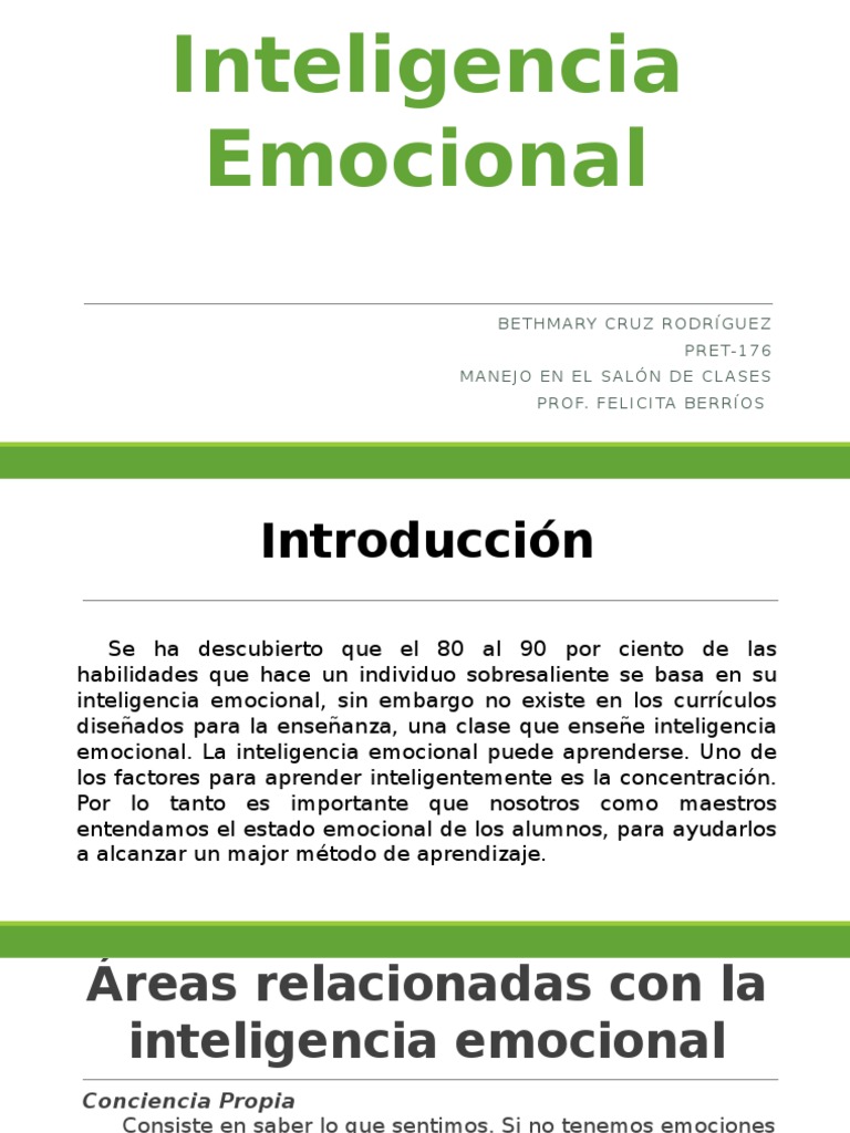 Introducción a la Inteligencia Emocional | PDF | Inteligencia emocional ...