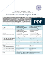 Campus Recruitment Program 2014-15